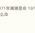 1971年属猪是命 1971年属猪人是什么命