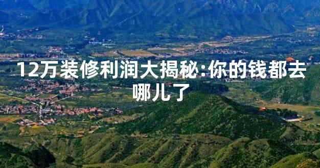 12万装修利润大揭秘:你的钱都去哪儿了
