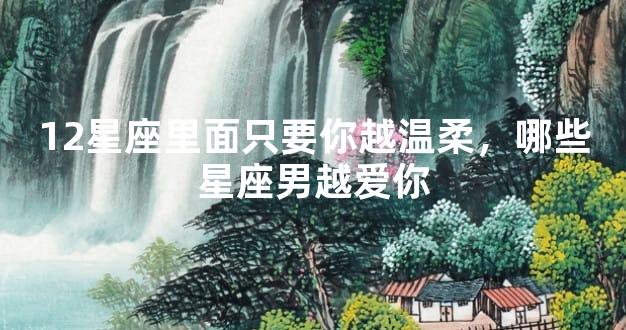 12星座里面只要你越温柔，哪些星座男越爱你