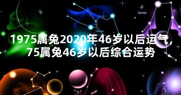 1975属兔2020年46岁以后运气，75属兔46岁以后综合运势