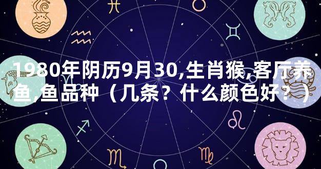 1980年阴历9月30,生肖猴,客厅养鱼,鱼品种（几条？什么颜色好？）