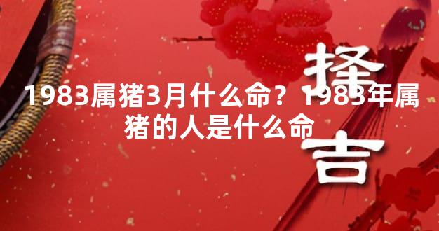 1983属猪3月什么命？1983年属猪的人是什么命