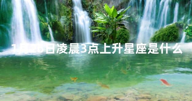1月26日凌晨3点上升星座是什么