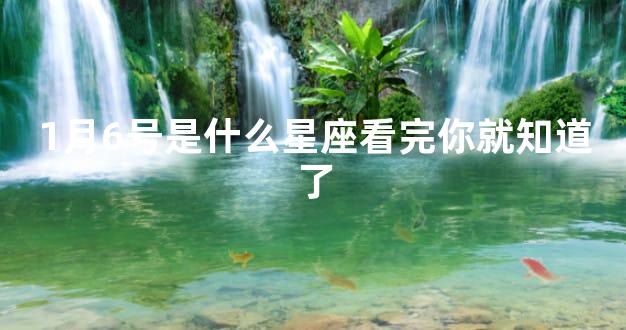 1月6号是什么星座看完你就知道了