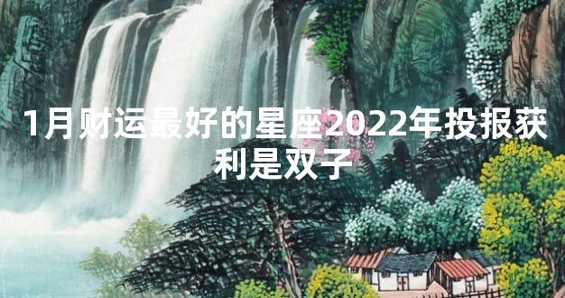 1月财运最好的星座2022年投报获利是双子