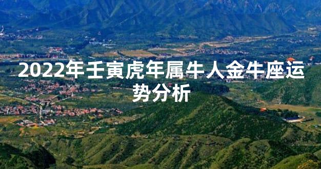 2022年壬寅虎年属牛人金牛座运势分析