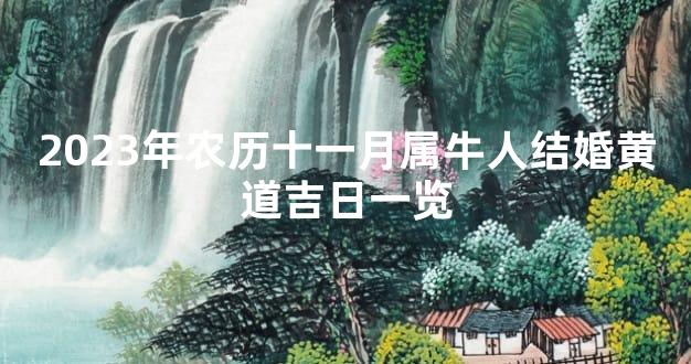 2023年农历十一月属牛人结婚黄道吉日一览