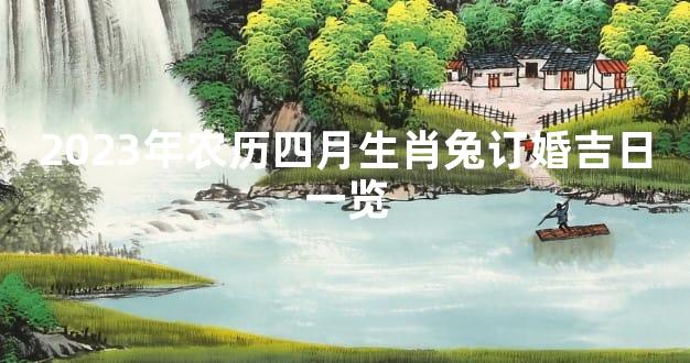 2023年农历四月生肖兔订婚吉日一览