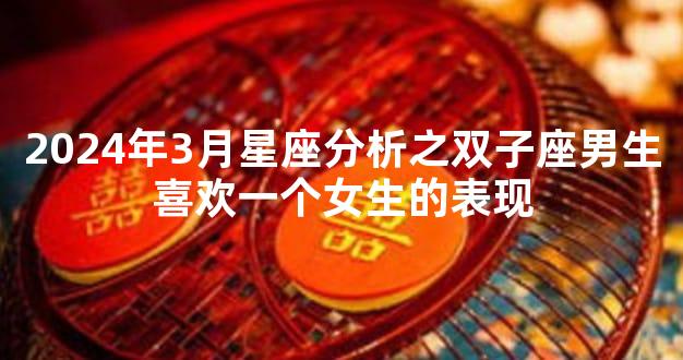 2024年3月星座分析之双子座男生喜欢一个女生的表现