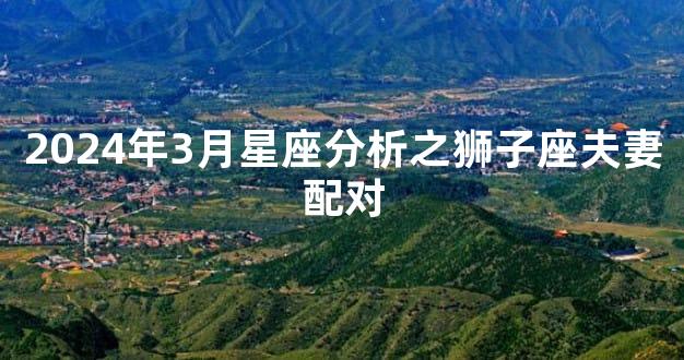 2024年3月星座分析之狮子座夫妻配对
