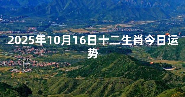 2025年10月16日十二生肖今日运势
