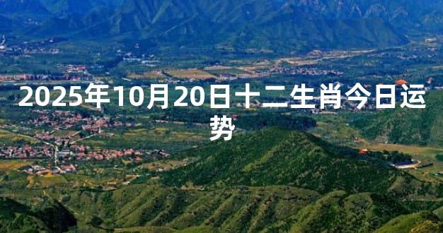 2025年10月20日十二生肖今日运势