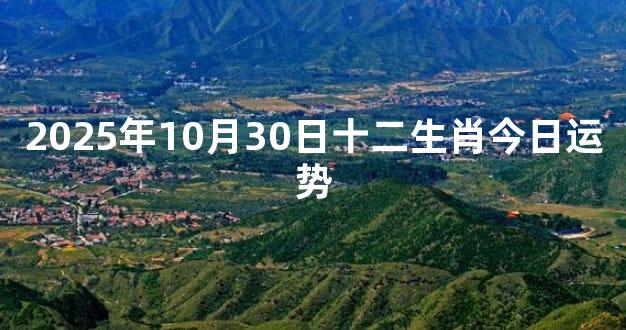 2025年10月30日十二生肖今日运势