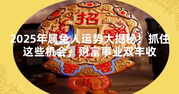 2025年属兔人运势大揭秘！抓住这些机会，财富事业双丰收