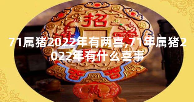 71属猪2022年有两喜,71年属猪2022年有什么喜事