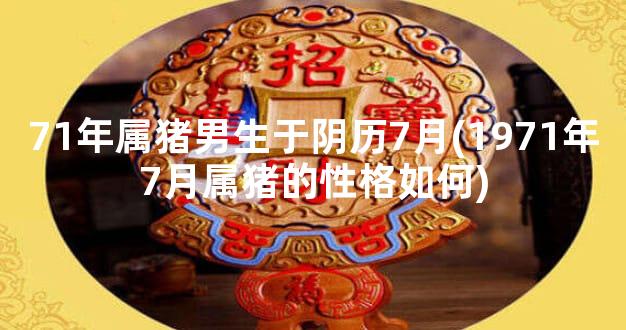 71年属猪男生于阴历7月(1971年7月属猪的性格如何)
