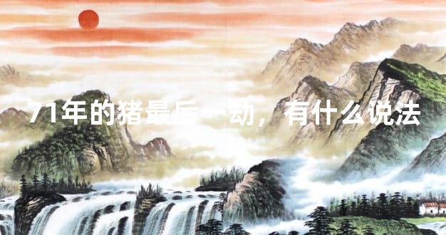 71年的猪最后一劫，有什么说法