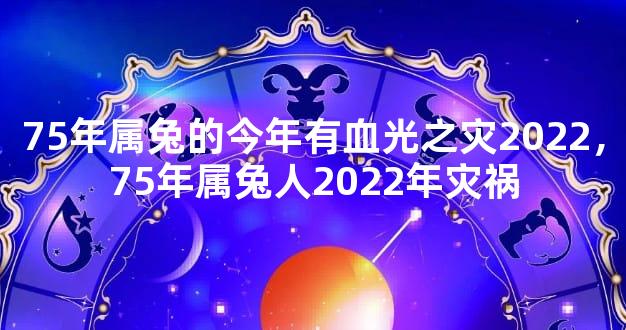 75年属兔的今年有血光之灾2022，75年属兔人2022年灾祸