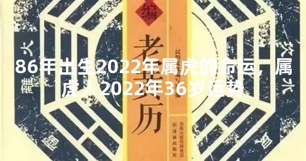 86年出生2022年属虎的命运，属虎人2022年36岁运势