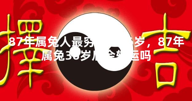 87年属兔人最穷不过36岁，87年属兔36岁后会转运吗