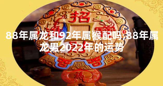 88年属龙和92年属猴配吗,88年属龙男2022年的运势