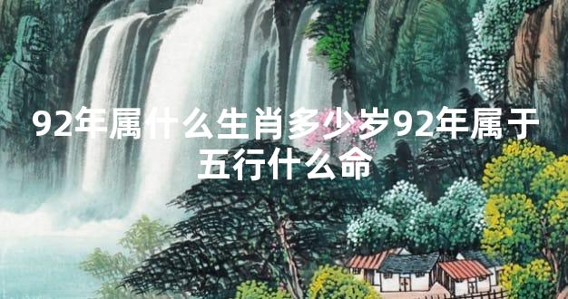 92年属什么生肖多少岁92年属于五行什么命