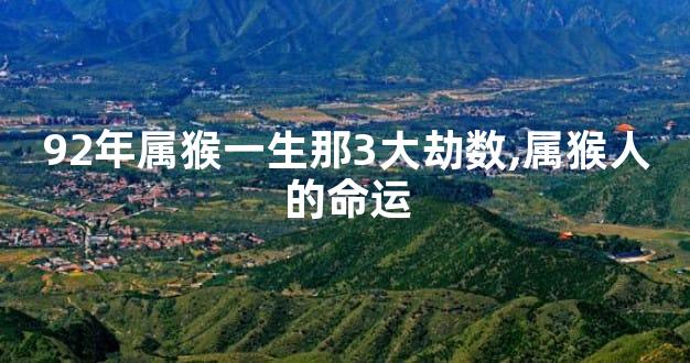 92年属猴一生那3大劫数,属猴人的命运