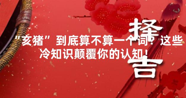 “亥猪”到底算不算一个词？这些冷知识颠覆你的认知！