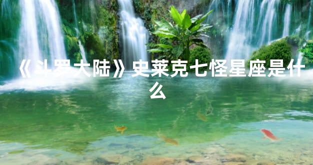 《斗罗大陆》史莱克七怪星座是什么