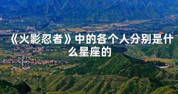 《火影忍者》中的各个人分别是什么星座的
