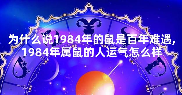 为什么说1984年的鼠是百年难遇,1984年属鼠的人运气怎么样