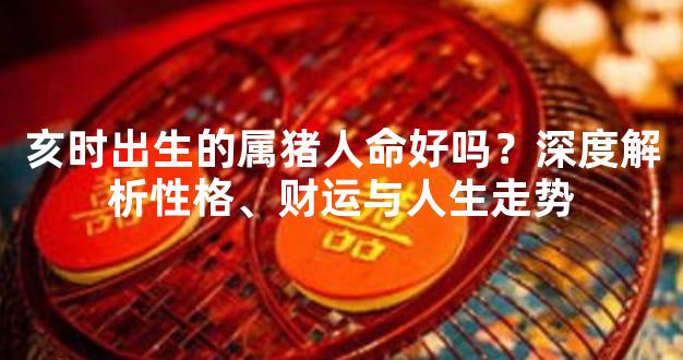亥时出生的属猪人命好吗？深度解析性格、财运与人生走势