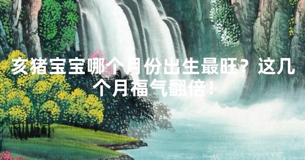 亥猪宝宝哪个月份出生最旺？这几个月福气翻倍！