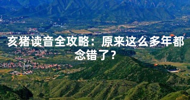 亥猪读音全攻略：原来这么多年都念错了？