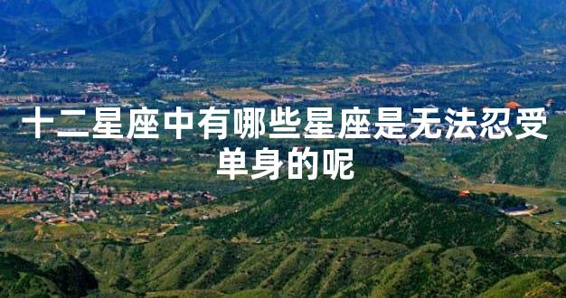 十二星座中有哪些星座是无法忍受单身的呢