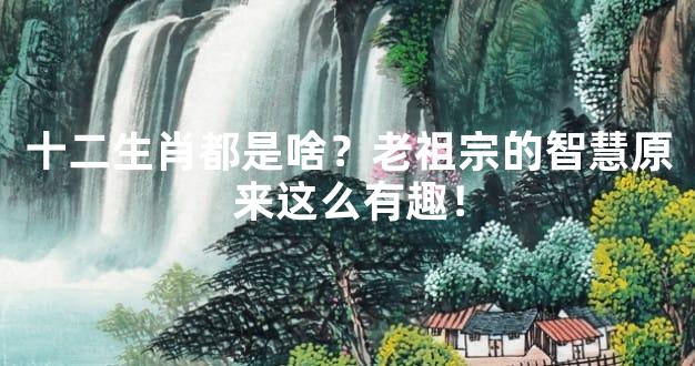 十二生肖都是啥？老祖宗的智慧原来这么有趣！