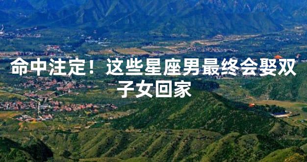命中注定！这些星座男最终会娶双子女回家