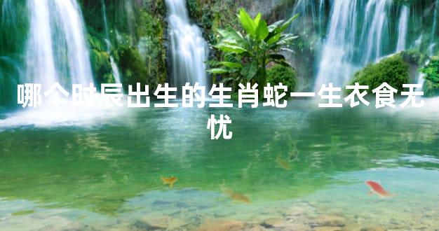 哪个时辰出生的生肖蛇一生衣食无忧