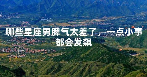 哪些星座男脾气太差了，一点小事都会发飙