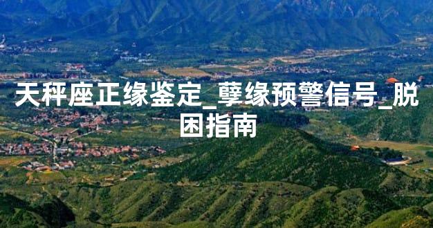 天秤座正缘鉴定_孽缘预警信号_脱困指南