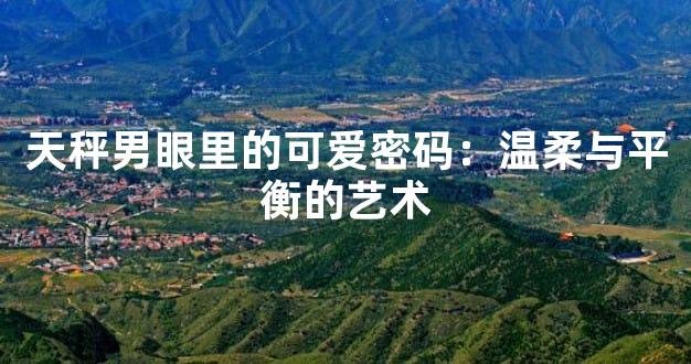 天秤男眼里的可爱密码：温柔与平衡的艺术