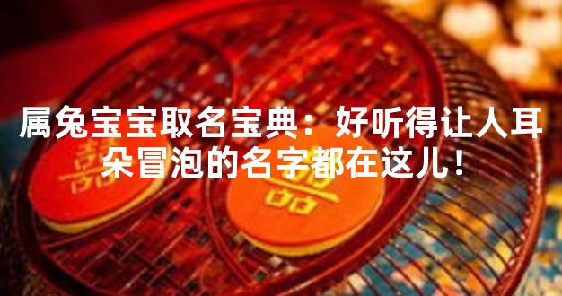 属兔宝宝取名宝典：好听得让人耳朵冒泡的名字都在这儿！