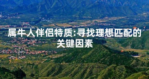 属牛人伴侣特质:寻找理想匹配的关键因素