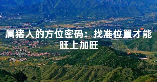 属猪人的方位密码：找准位置才能旺上加旺