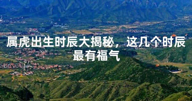 属虎出生时辰大揭秘，这几个时辰最有福气