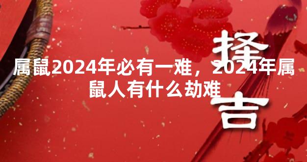 属鼠2024年必有一难，2024年属鼠人有什么劫难