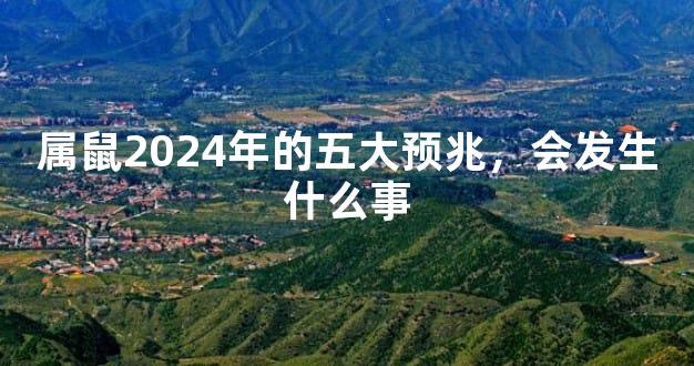 属鼠2024年的五大预兆，会发生什么事