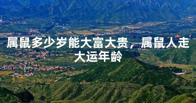 属鼠多少岁能大富大贵，属鼠人走大运年龄