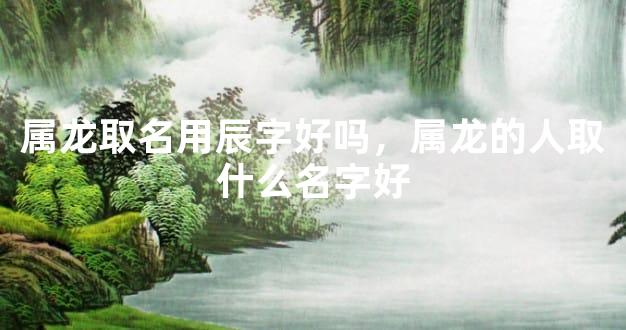 属龙取名用辰字好吗，属龙的人取什么名字好