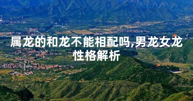 属龙的和龙不能相配吗,男龙女龙性格解析